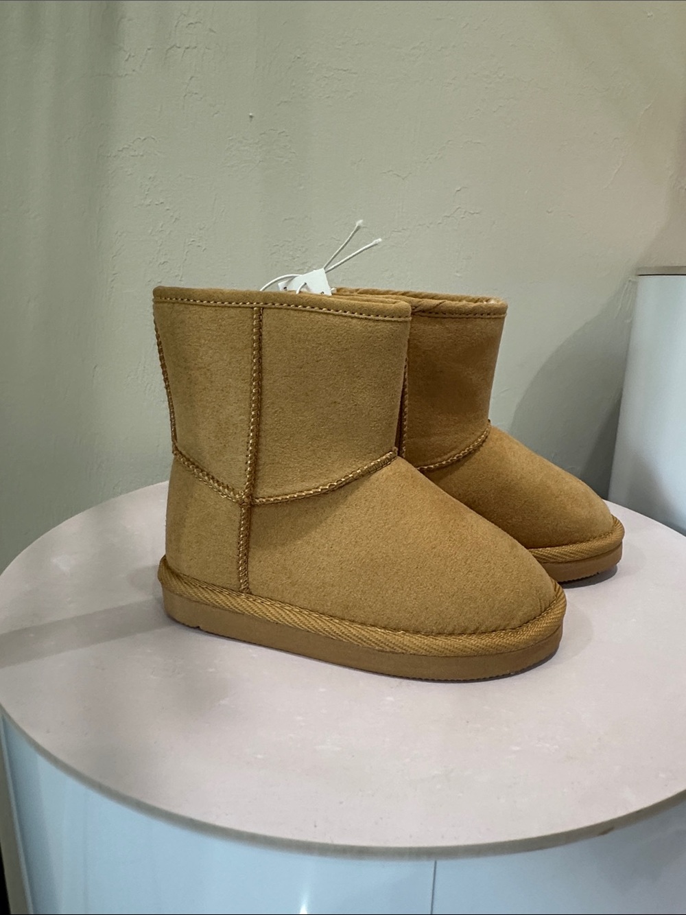 Old Navy Kids Chestnut Tan Cozy Slip-On Booties